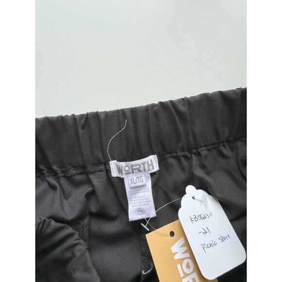 NWT WORTH x GOODWILL Repurposed Picnic Black Blanket Stitch Shorts, Size XL - Picture 10 of 14